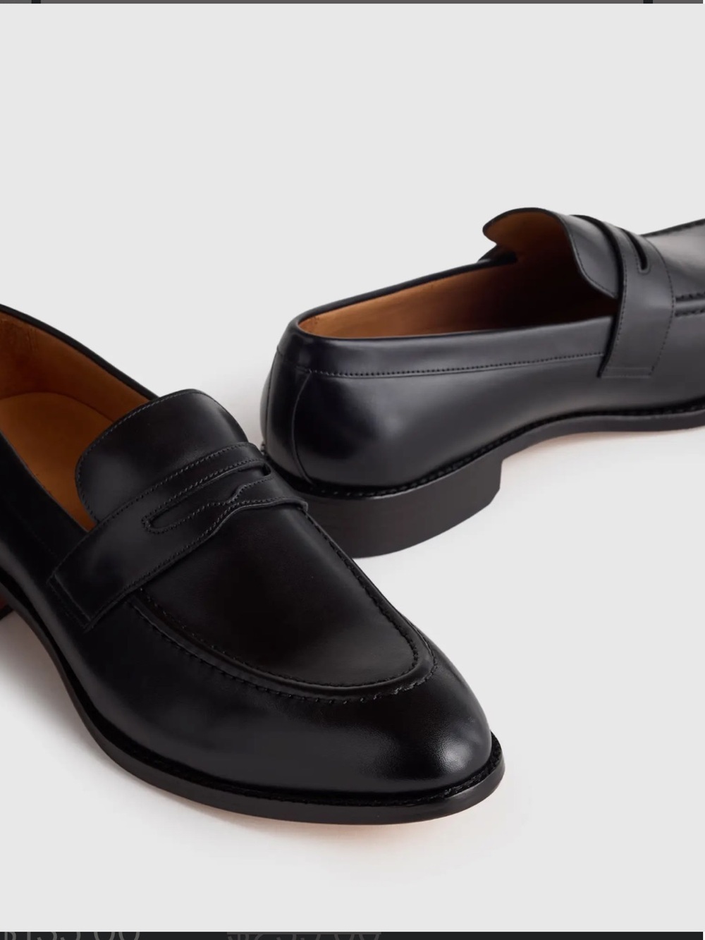 Quince Black Calfskin Leather Penny Loafers